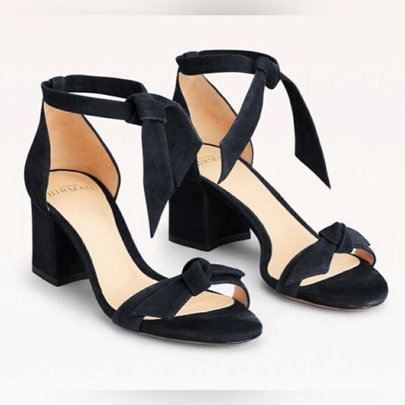 Alexandre Birman Black Suede Clarita Block Sandal, Date Night LBD | 9 (39) - Picture 1 of 16